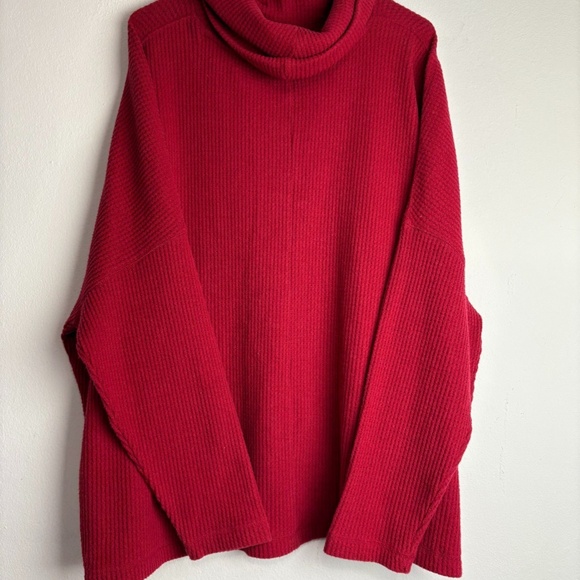 Old Navy Womens Cowl Neck Pullover Red Knit Sweater Oversized Plus Size XXL - Picture 2 of 6
